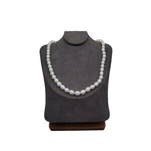 Honora 925A China 18" 6mm Pearl Necklace Adjustable Sterling Clasp Original Box